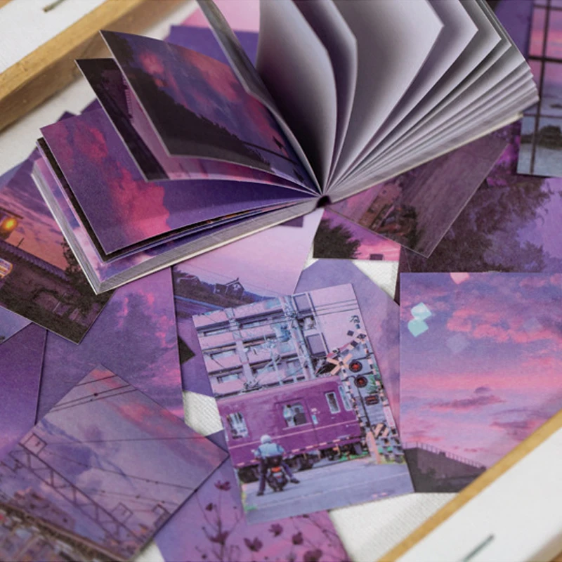 Beautiful Landscape Sticker Book 50 Pcs Literature and Art Decorative Diary Scrapbooking DIY Stationery Sticker