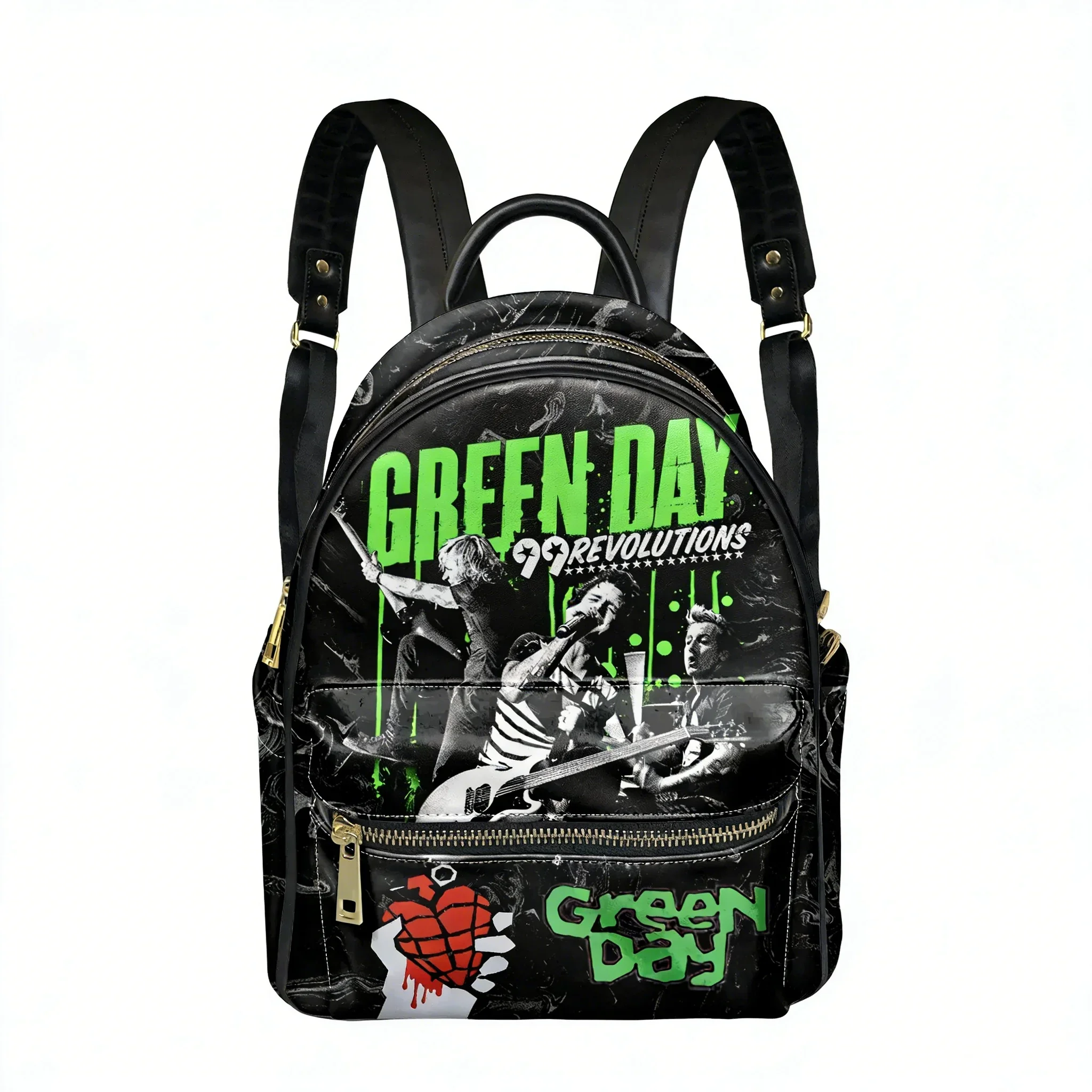 

Green Day Pop Rock Band Backpack Womens Mens Personalized Double Shoulder Bag Business Travel Bookbag Rucksack Gift Daypack