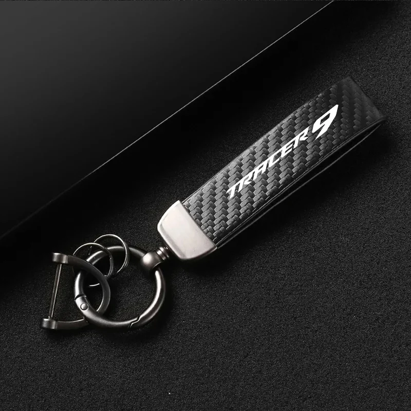 1PCS Leather Carbon Fiber Motorcycle Key Chains KeyChain For YAMAHA TRACER 900 700 GT 900GT TRACER MT09 MT07 MT 09