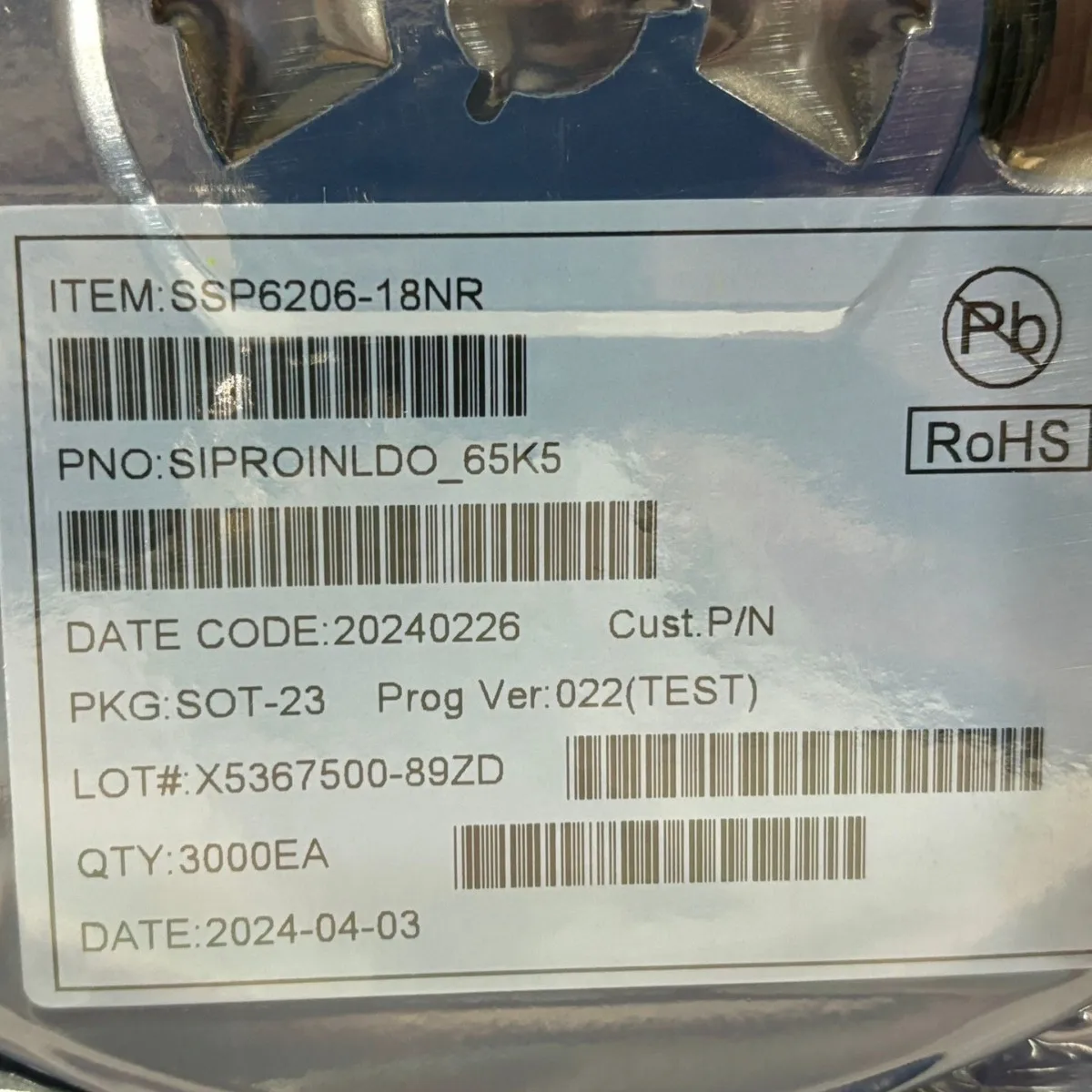 

Linear regulator (LDO) SSP6206-18NR silk-screened 65K Siproin IC chip integrated circuit