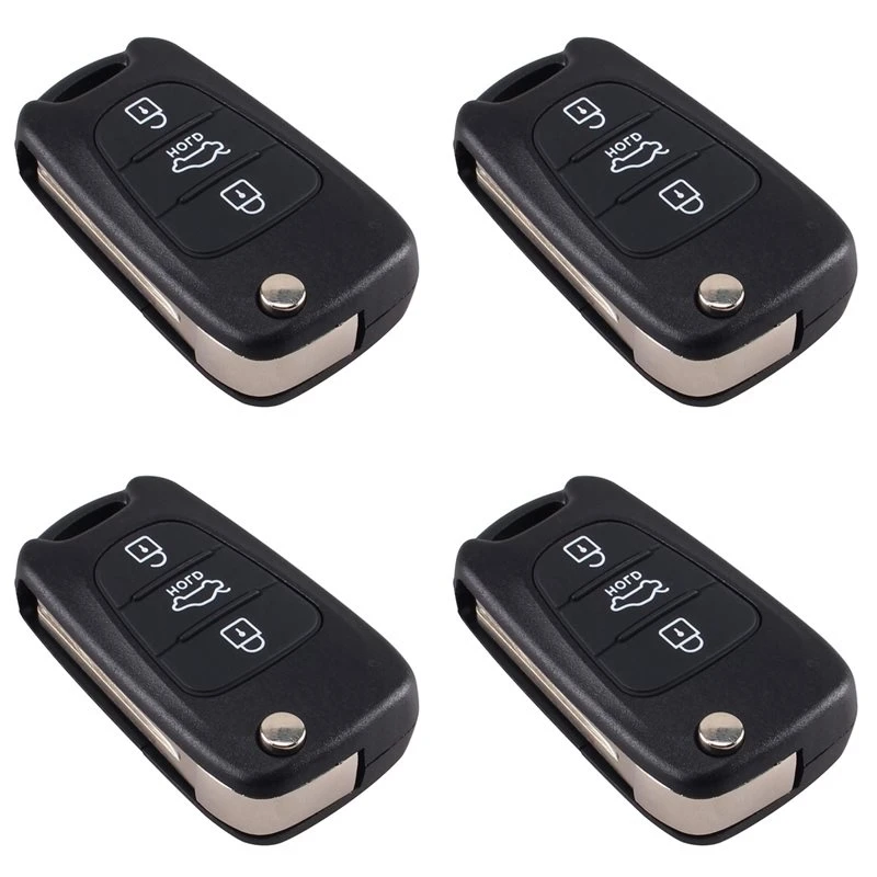 NEW HOT in Stock-4X 3 Buttons Flip Folding Remote Key Shell Case For HYUNDAI I20 I30 I35 IX20 IX35