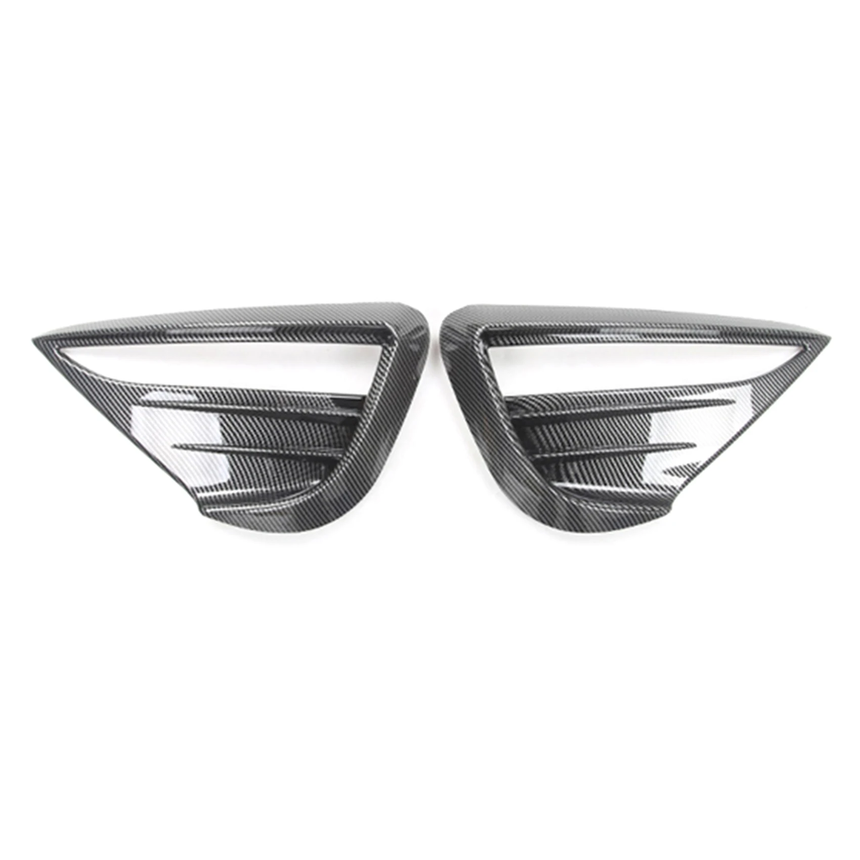 Car Fog Light Hoods Eyebrow Eye Wind Knife Cover Fog Lamp Cover Spoiler for Tesla Model Y 2021-2022 Bright Carbon Fiber