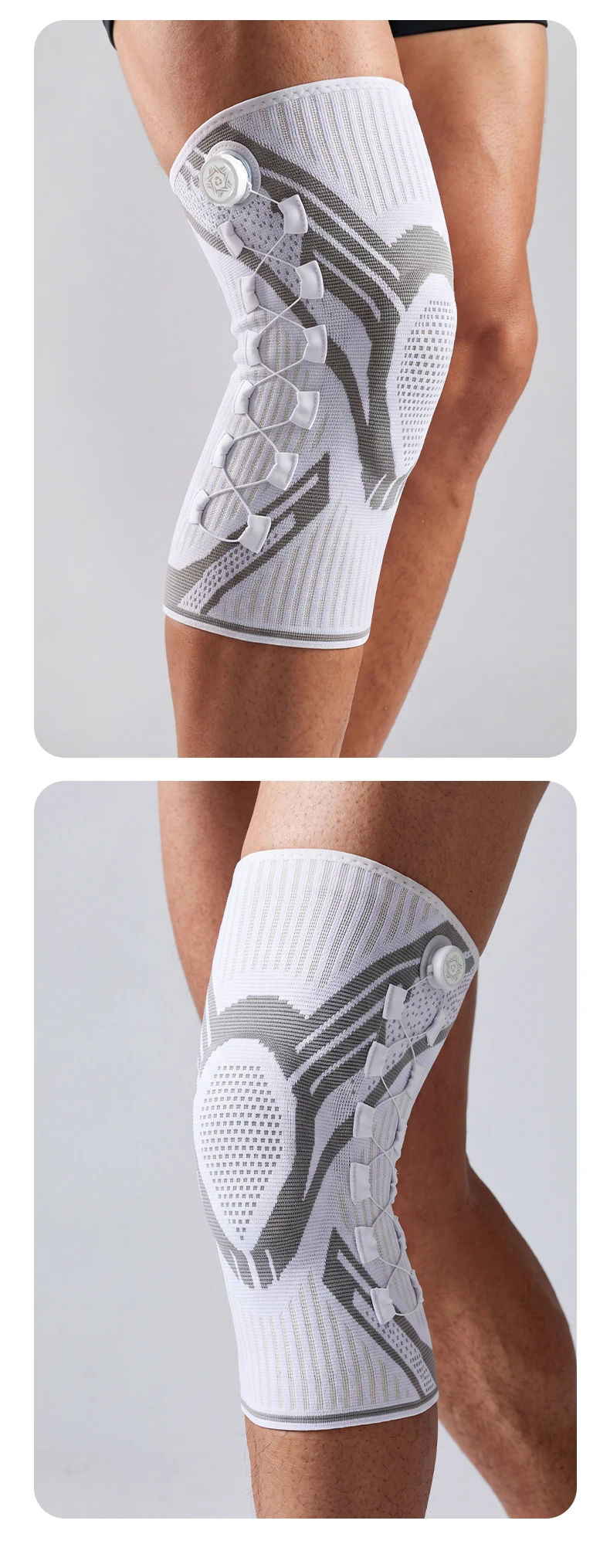 1 Stück verstellbare Kniebandage, Kompressions-Kniebandage mit Federunterstützung und Silikonpolster für Sport – Detail 11