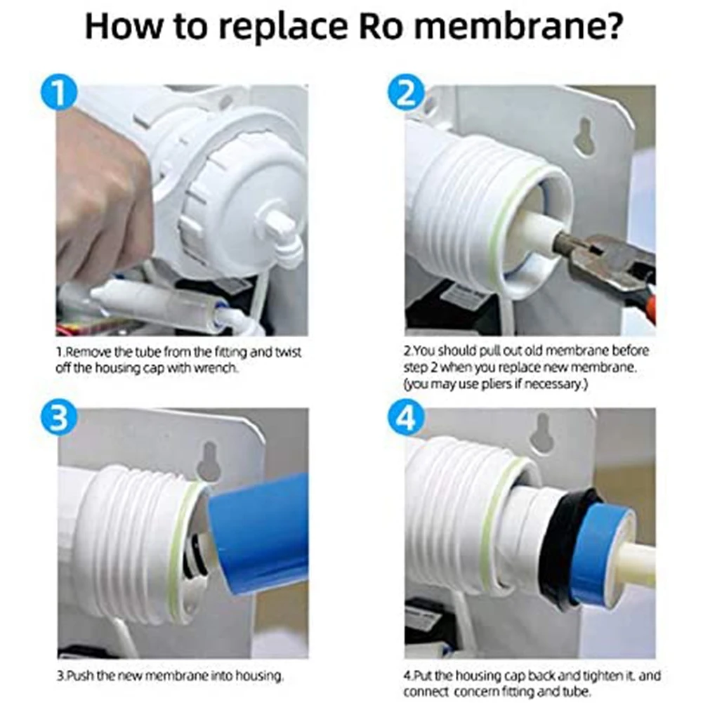 Osmose reversa membrana filtro carcaça, cozinha água purificador peças, 1/4 Quick Links, 1812 2012