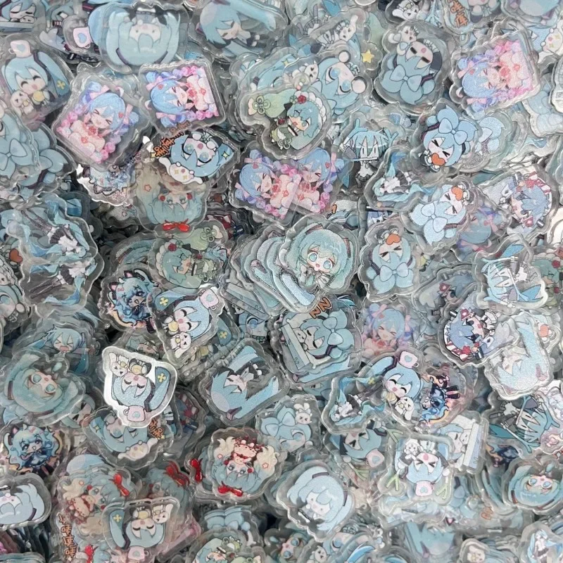 50 stücke Hatsune Miku Animation Kawaii 1-2 CM Mini Gemischte Handgemachte DIY Acryl Tabletten Nette Dekorative Nagel Aufkleber geschenk Großhandel