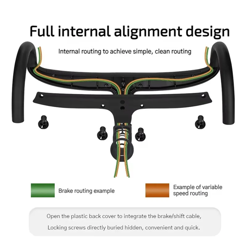 -A25M مقود دراجة الطريق من الألومنيوم 23.8 مم متكامل 400 مم ملحقات ركوب الدراجات خفيفة الوزن