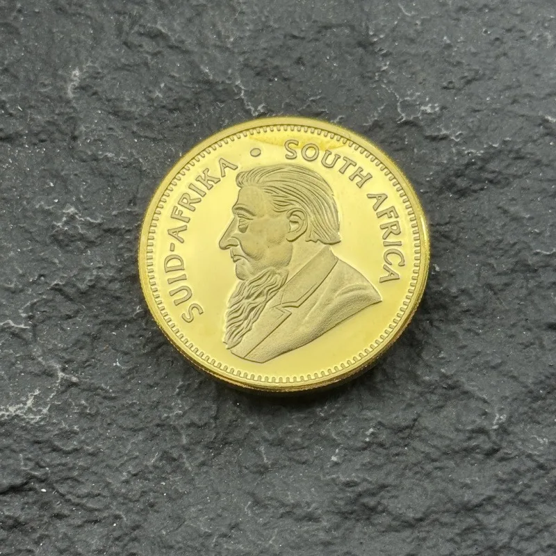 Moneda Krugerrand de Oro de 4 cm, Réplica de Moneda Real de la Monedera Real, Simulador de Riqueza, para Regalo de Riqueza, Decoración del Hogar, Colección de Monedas