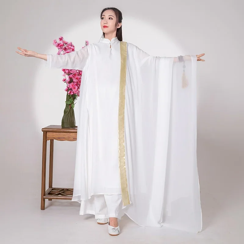 

Han Chinese Clothing Robe Vintage Femme Maxi Dresses Chinese Elegant Female Long Robe Yoga Linen Meditation Robe 11608
