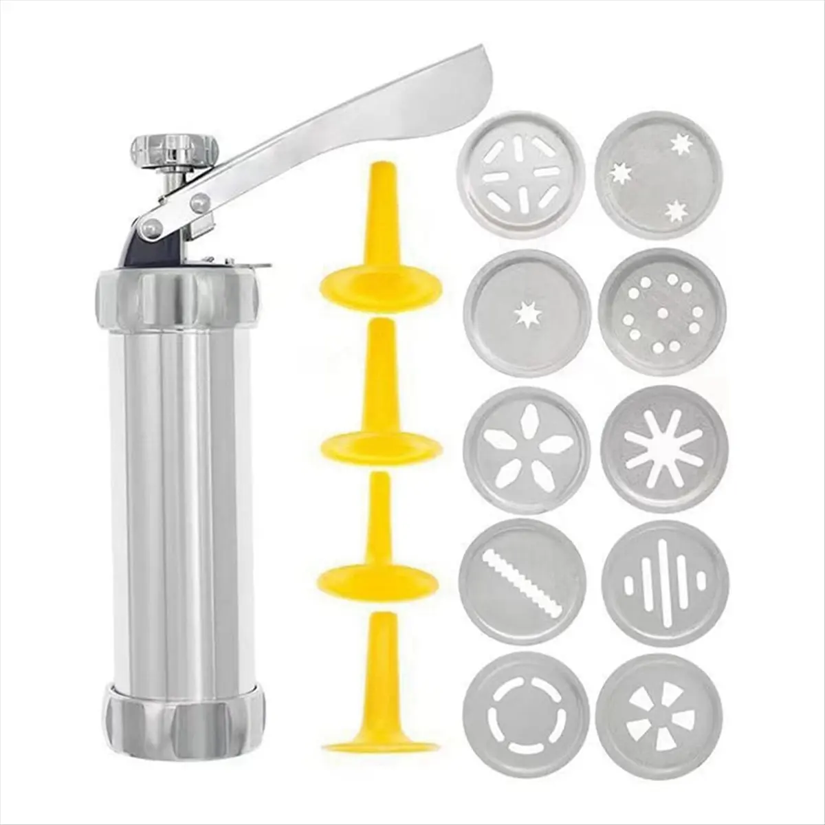 PROMOTION!Cookie Biscuit Press Maker with 10 Decorative Stencil Discs Cake Mold Pastry-Syringe Muffin Dessert Easy Use