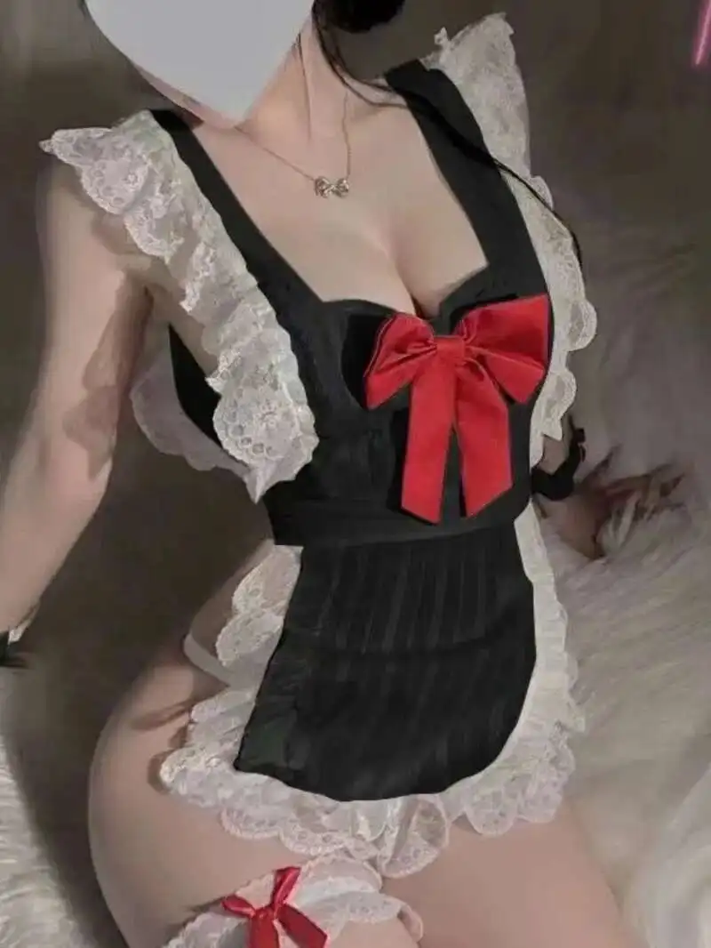 Seksowna pełna wdzięku pokojówka! Pure Desire Cosplay pokojówka potargana koronkowa jednolita sukienka elegancka słodka moda seksowne koreańskie sukienki damskie K55P