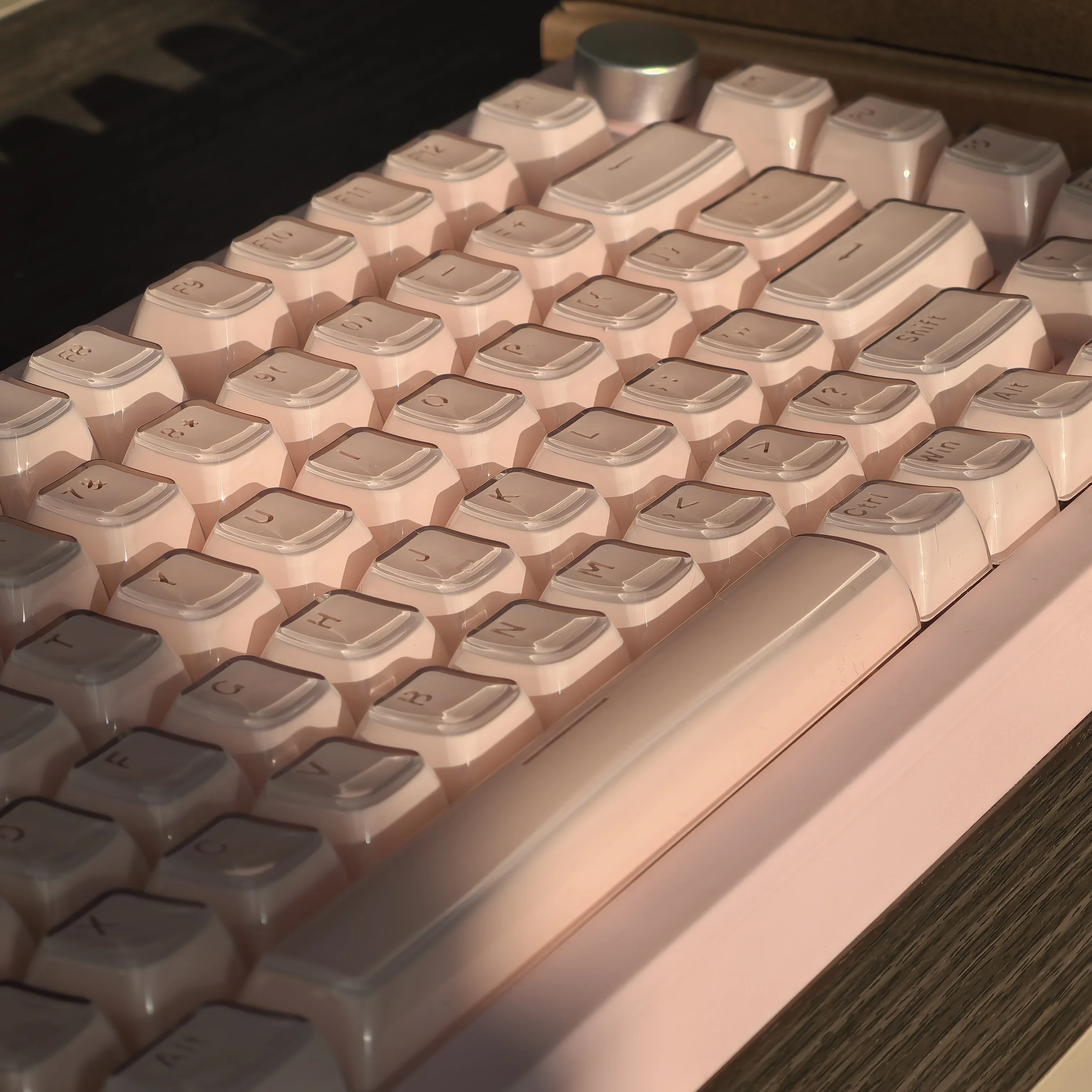 Crystal Texture Keycaps OEM Profile White/Pink/Blue/Purple PC Translucent Keyboard Caps Characters Transparent Jelly Keycap