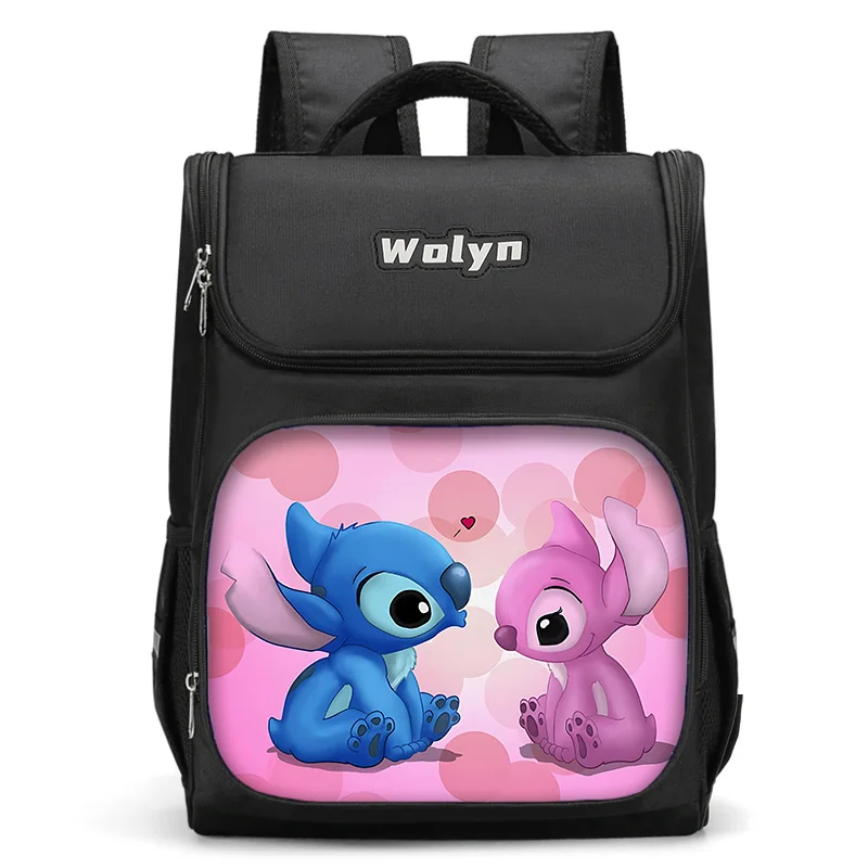 Ransel anak laki-laki perempuan, tas punggung Disney lucu kartun Stitch besar untuk anak laki-laki perempuan tas sekolah untuk pria wanita ransel Traveling tahan lama Multi kompartemen