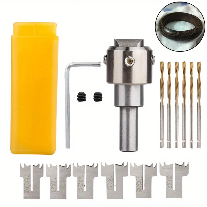 16Pcs Wooden Ring Drill Bit Multifunction Wooden Thick Ring Maker for Making Personalized Wooden Rings and Jewelry