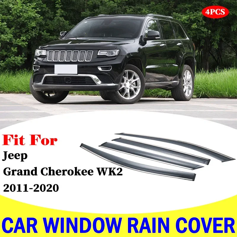 

FOR Jeep Grand Cherokee WK2 window visor car rain shield deflectors awning trim cover exterior rain cover car accessories