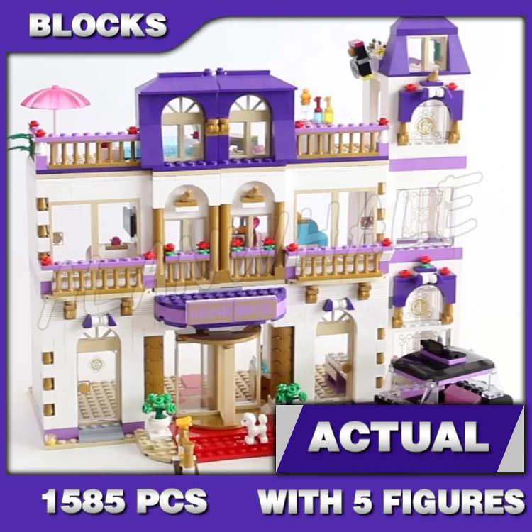 1585pcs Friends Heartlake Grand Hotel 10547 Building Bricks Blocks Emma Stephanie Sets girls Compatible with Model