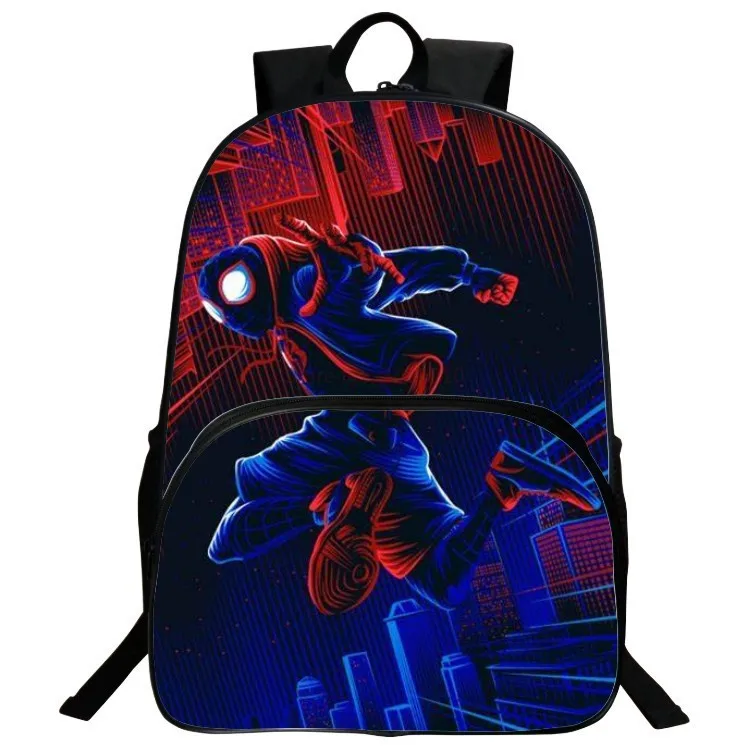 Marvel Anime Figure Parallel Universes Spiderman Miles Morales Gwen Stacy Children\'s Student Backpack Schoolbag Birthday Gifts