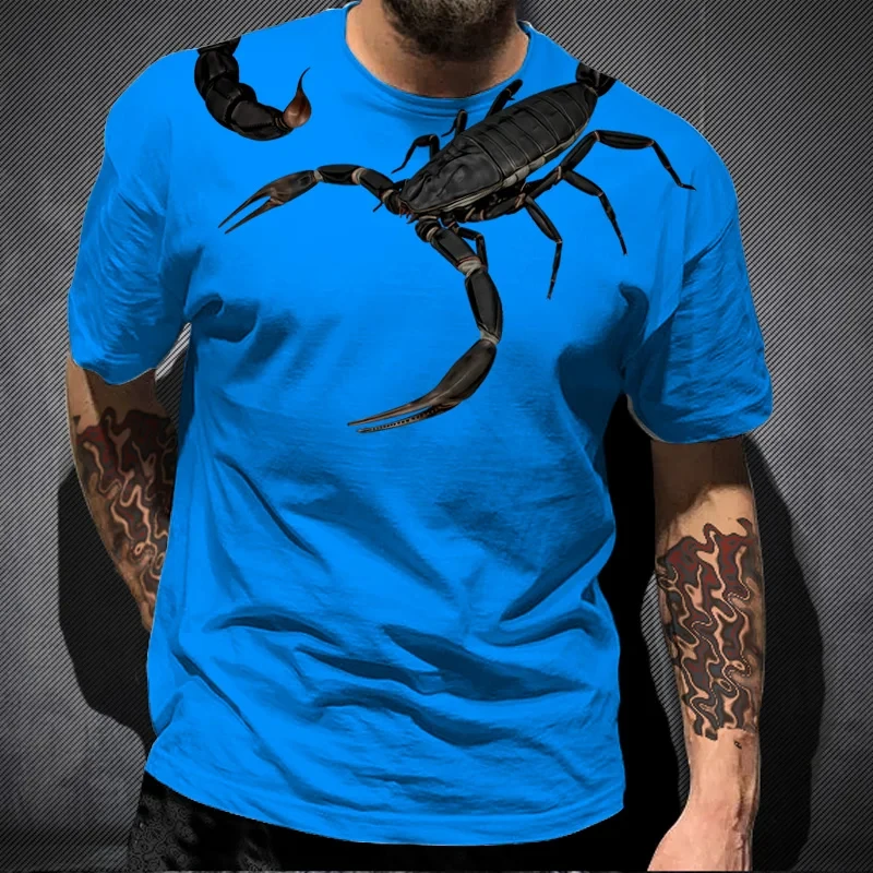 Fashion Scorpion 3D Print T Shirt For Men Oversized T-shirts Casual Street Hip-Hop Tops Tees Short Sleeve Clothing Ropa Hombre