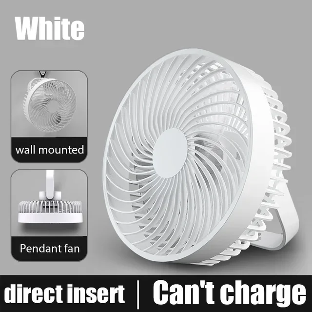 Small Ceiling Fan Portable Wall-Mounted Fan USB Desktop Fan Night Light Outdoor Students Mini Wireless Suspended Air Circulation