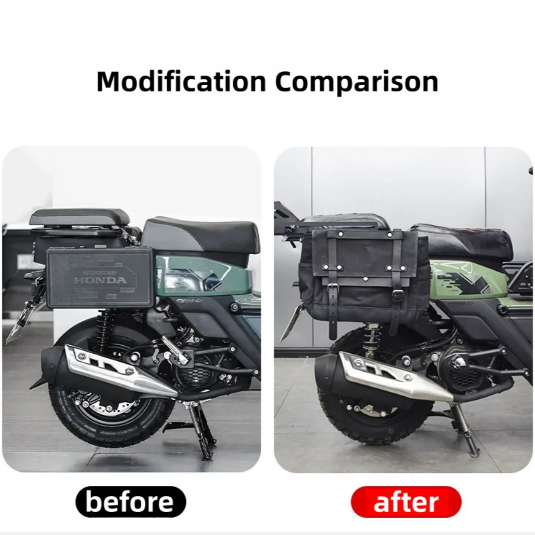FOR Waterproof Canvas Side Hanging Bag with Quick Release Right Side Panel Bracket Custom Mod Accessory for Square X125 Scooter