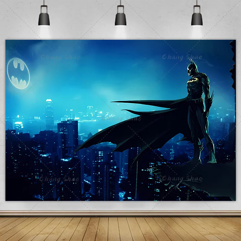 Disney Marvel Batman Spiderman Venom Background Photography Baby Birthday Party Photo Background Suitable for Photography Studio