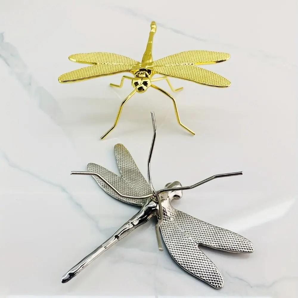 Small Dragonfly Ornament Vintage Metal Six Feet Simulation Dragonfly 3D Dragonfly Pen Holder Tea Ceremony