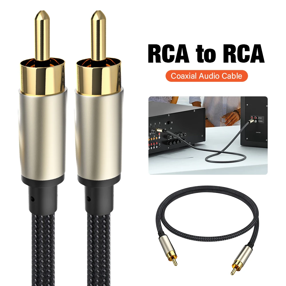 Coaxial Digital Audio RAC Cable SPDIF RCA to RCA Cable Audio Video Male for DVD Projector TV Speaker Amplifier 0.5m 1.5m 3m 5m