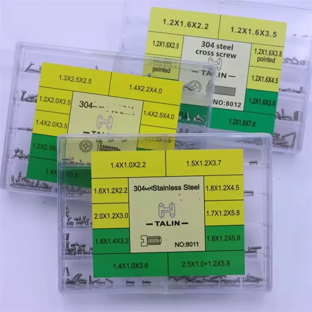 Uhrengehäuse-Reparatur-Schrauben Edelstahl-Uhrwerk-Gehäuseboden-Schrauben-Set 10 Größen Uhrenrückdeckel-Schrauben Zubehör