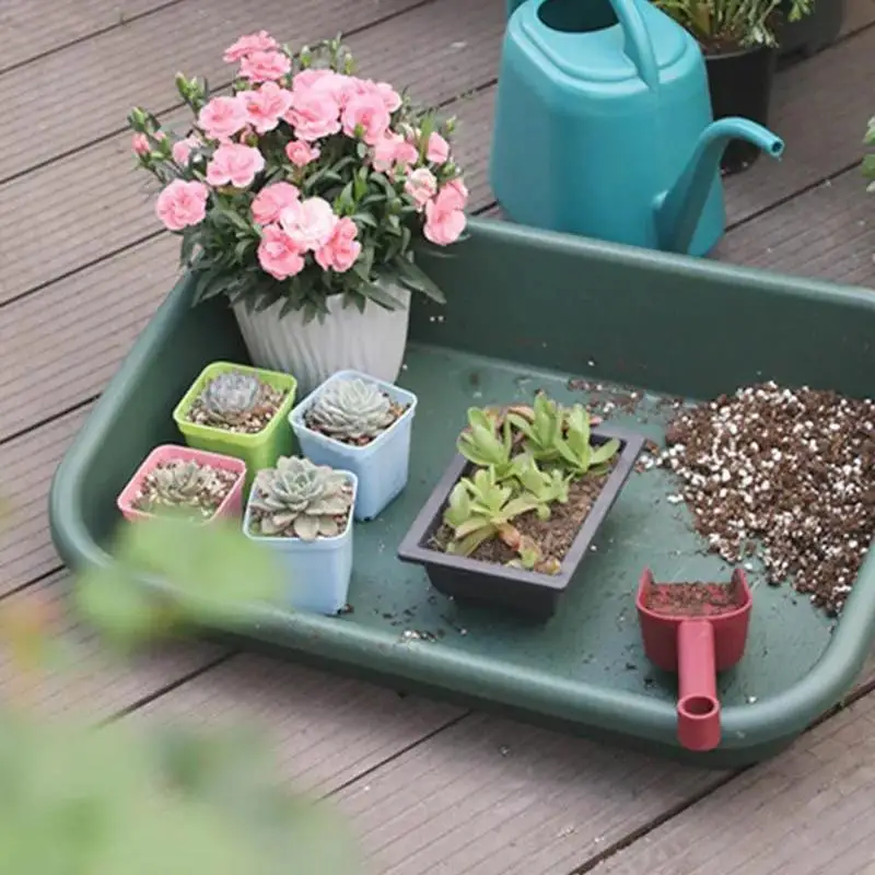 صندوق تخزين البذور البلاستيكية الخضراء المتينة بسعة كبيرة، ألواح البستنة متعددة الوظائف، صواني أواني الشتلات لمستلزمات الحدائق