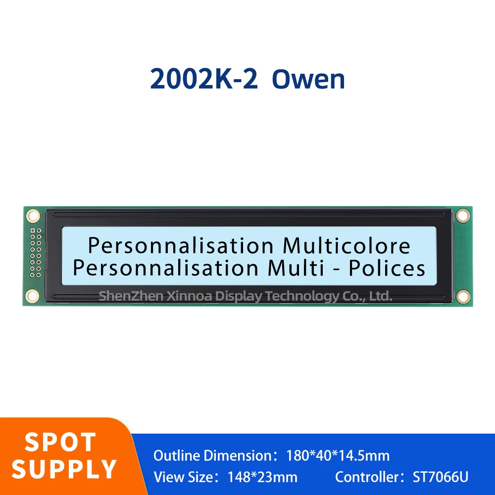 

2002 5/3.3V 20×2 Display Module LCD2002 Controller ST7066U Gray Film Black Letters European 2002K-2 Large Screen LCD Module