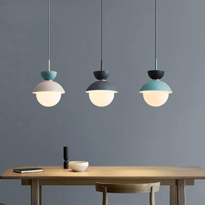 Nordic Pendant Light LED Hanging Lamp for Living Room Kitchen Cafe Restaurant Ceiling Chandelier Dining Table Lighting Fixtures