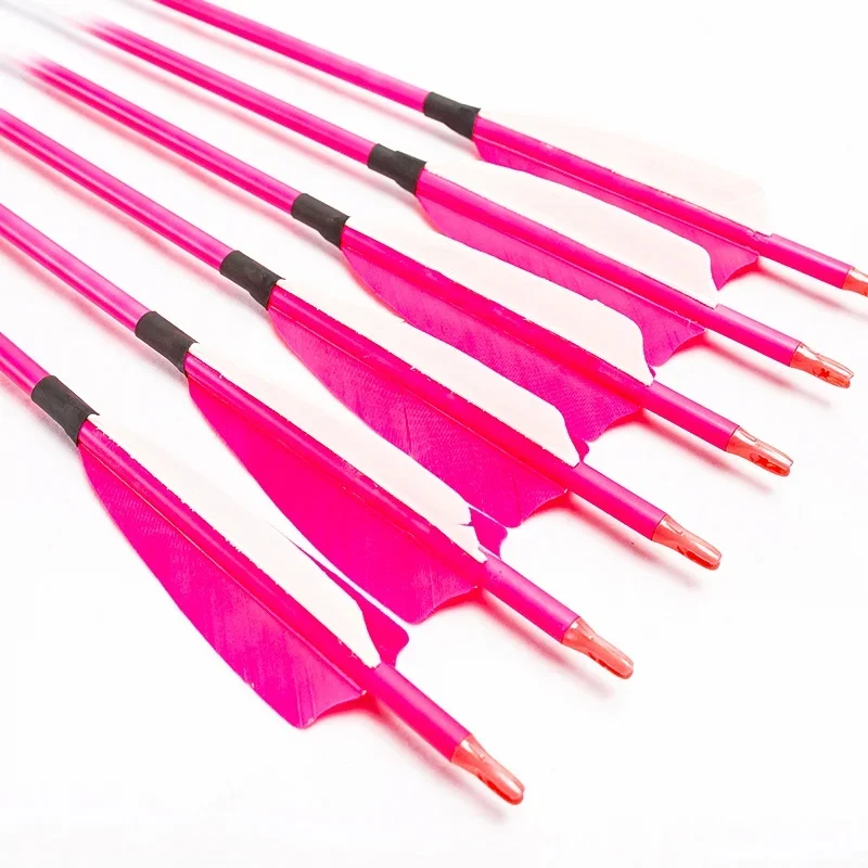 

Linkboy Archery ID6.2mm Pure Carbon Arrows 4'' Turkey Vanes 100gr Tips Compoud Traditional Bow Hunting Shooting 12PCS