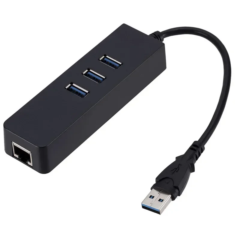 

USB3.0 HUB Gigabit Network Card Usb To Rj45 External Wired Network Card with 3-port HUB Hub