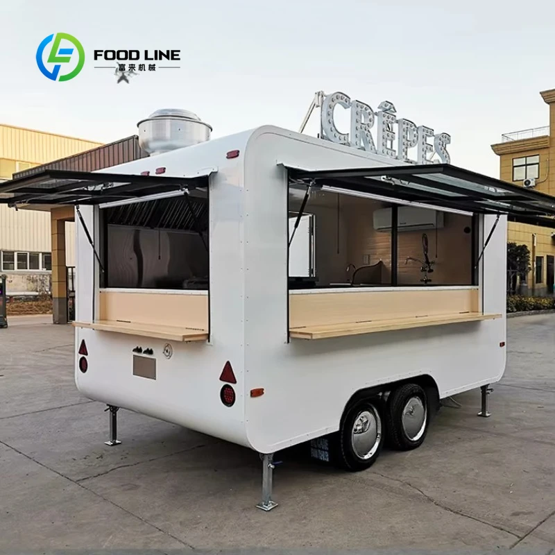 Street Mobile Kitchen Pizza Hotdog Donut Fast Food Trailer Ice Cream Food Truck Concession Cocktail Coffee Shop Bar for Sale