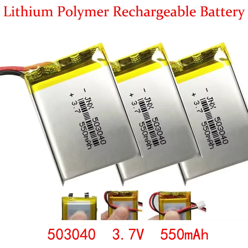 

Lithium Polymer Rechargeable Battery 503040 Lipo 3.7V 550mAh Suitable for Speakers Bluetooth Headphones Communication Digital