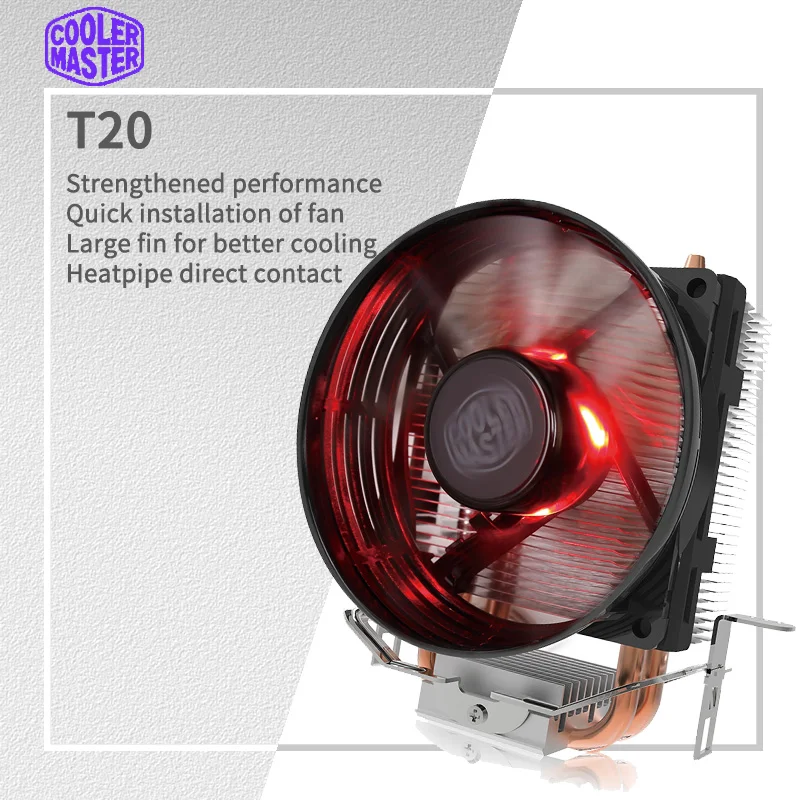 

Кулер Master T20 2, тепловая труба, кулер ЦП для Intel 1700 775 115X 2011 AMD AM4