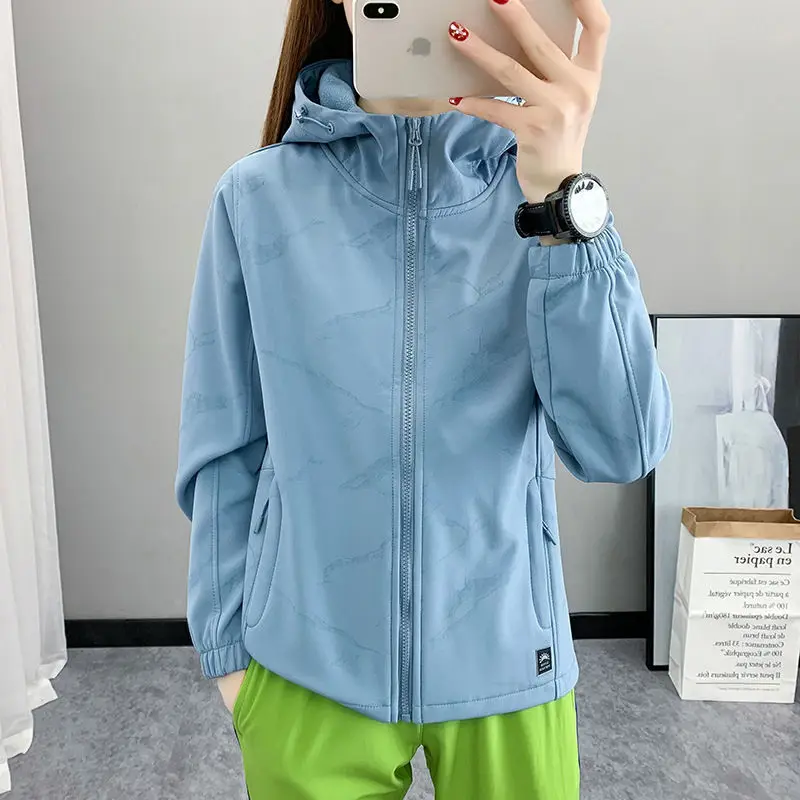 (M-4XL) Women Thicked Polar Fleece Hiking Jacket windproof soft shell Sport Jacket Camping Running Climbing Sweatshirt