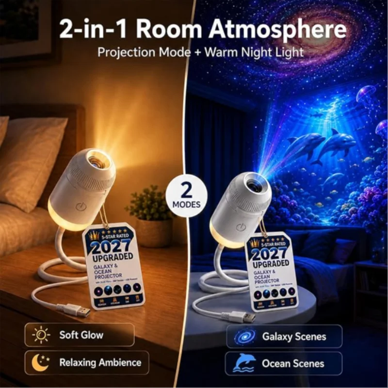Night Light Projector Stars - ホログラフィック5Dスターギャラクシーオーシャンプロジェクターインテリジェント高精細ナイトライト360度調整寝室車自宅雰囲気ランプ