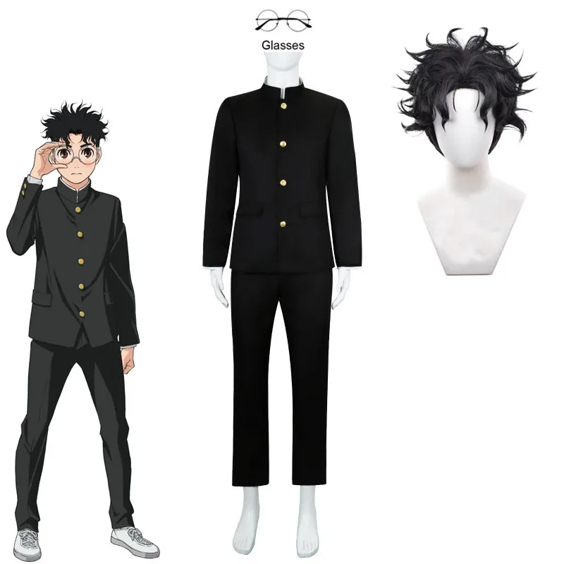 

Костюмы аниме Кена Такакура, школьная форма для косплея и очки, парики DAN DA DAN Takakura, головные уборы, карнавальная одежда на Хэллоуин