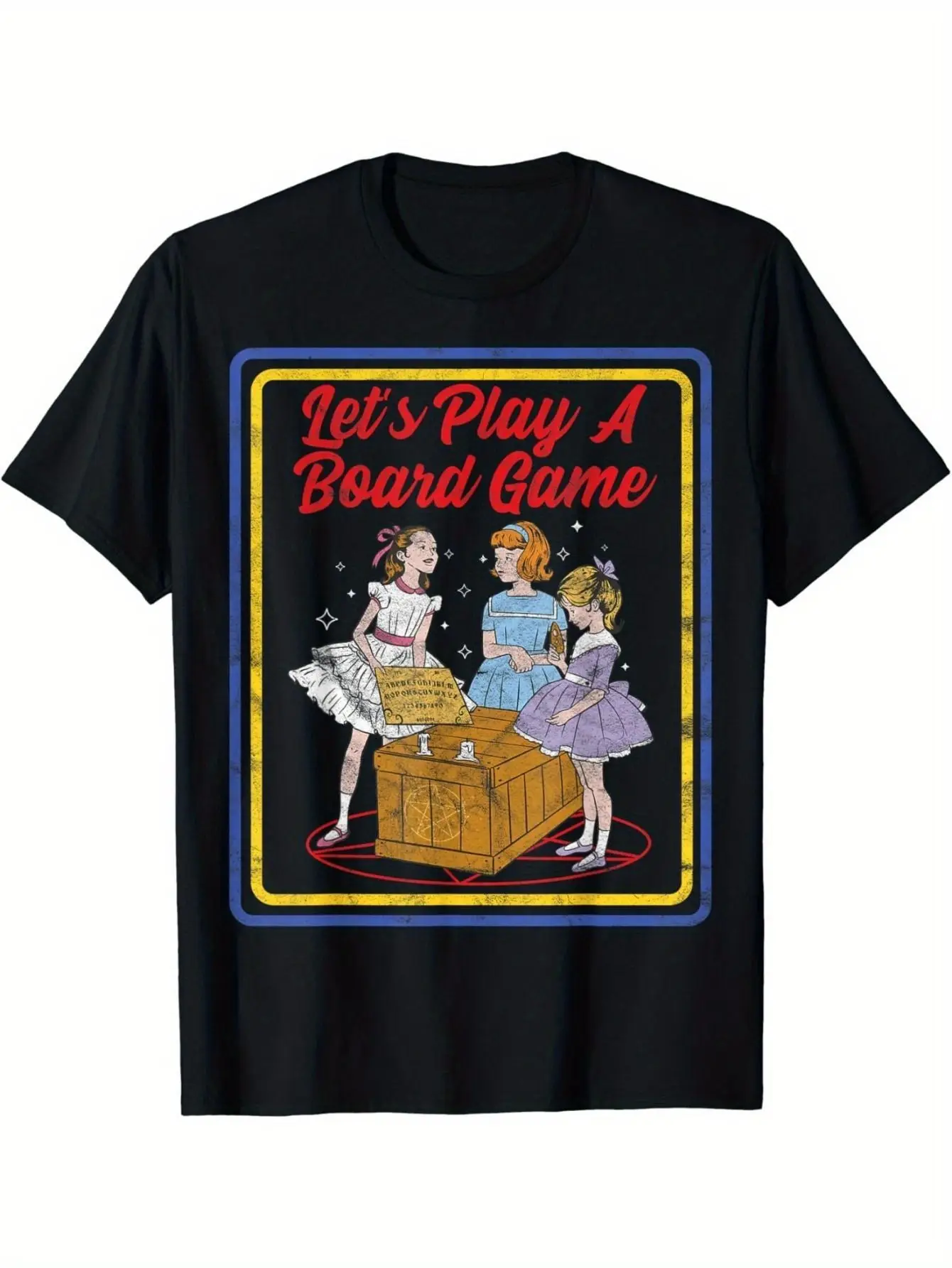 تي شيرت برسومات Retro Board Game للرجال والنساء - قطن 100%، قابل للغسل في الغسالة، تصميم عتيق مع لعبة Let's PLAY A BOARD GAME Pr #1