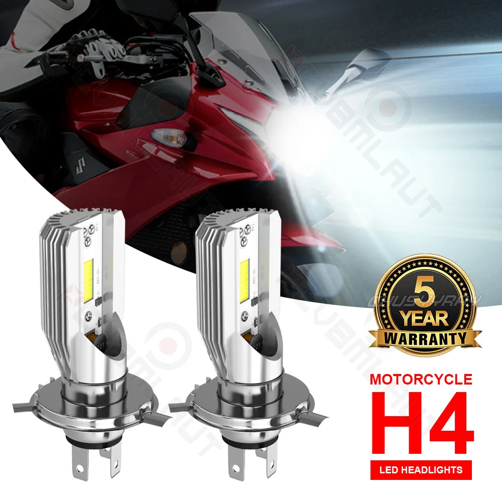 

PCVBMLAUT 2PCS Car lights 301-H4 Super Bright LED Headlights High Low Beam Fog Light Bulb White 6000K Minisize Car accsesories