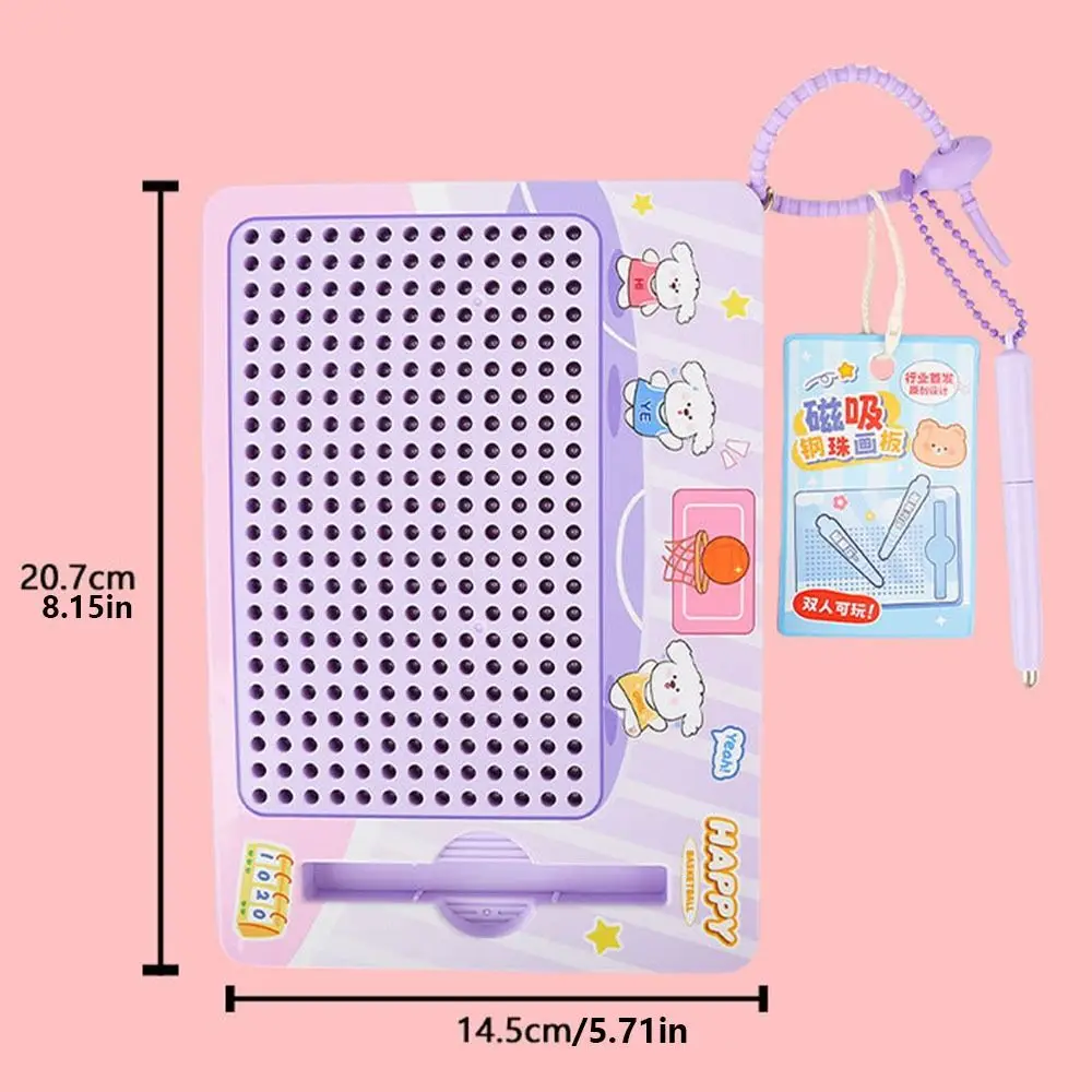 Magnetic Toy Steel Ball Drawing Board Cartoon Puzzle Writing Pad Bag Pendant Sketch Pad Fun Backpack Key Chain