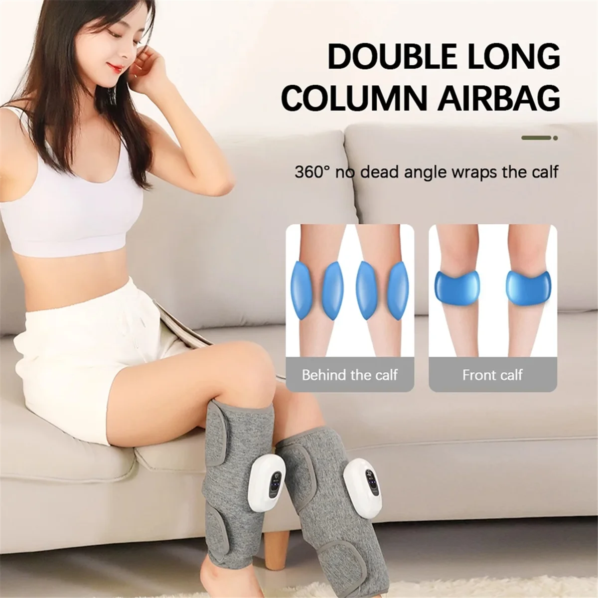 

Y31A Electric Leg Massager Wireless Rechargeable Air Compression Calf Massage 3 Modes 360° Air Pressure Air Bag Leg Massage