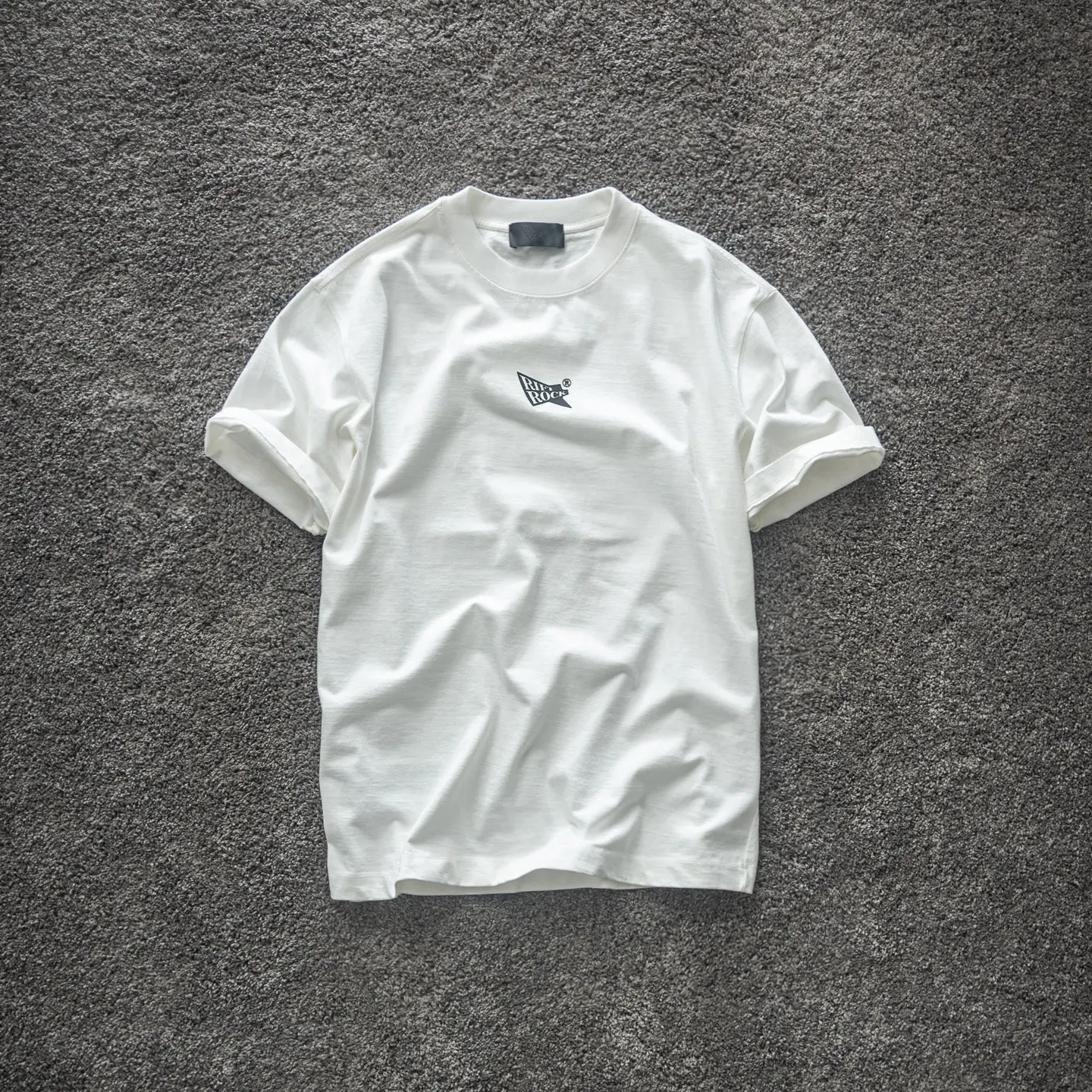 2026 Summer New American Retro Heavyweight Letter Printed T-shirt Men's Fashion 100% Cotton Washed Old Casual Loose Thick Tops