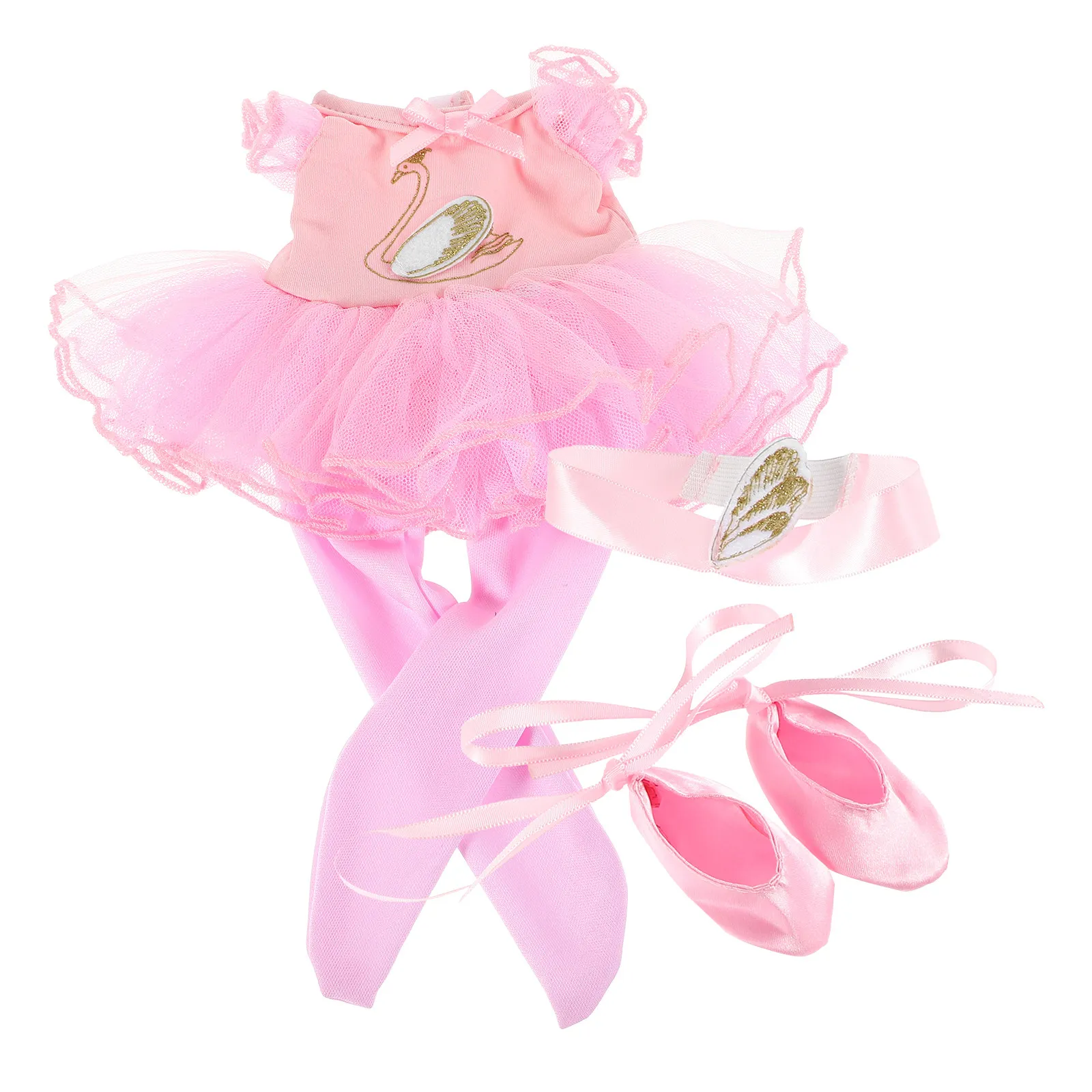 

1Set Ballet Outfit for 14 Inch Princess Dress Dance Skirt Headband Shoes Ballerina Costume Tutu Ensemble Dance Accessories