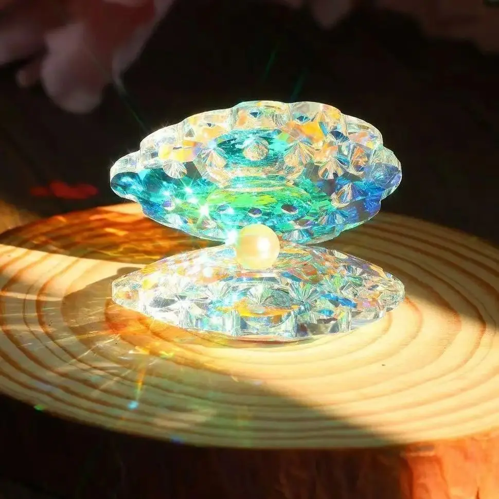Sun Catcher Rainbow Shell Sunshine Prism Crystal Pearl of Light Ornament Unzip Refraction Rays Landscape Christmas Birthday Gift