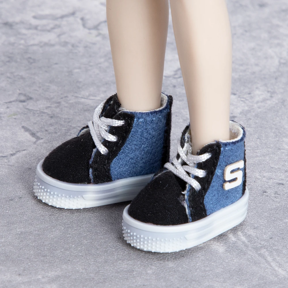 Ob11 High-Top Doll Star Shoes Canvas Grid Shoes Sports Casual Doll Shoes For Gsc Body, Molly, P9, Ymy, 1/12Bjd Doll Accessories