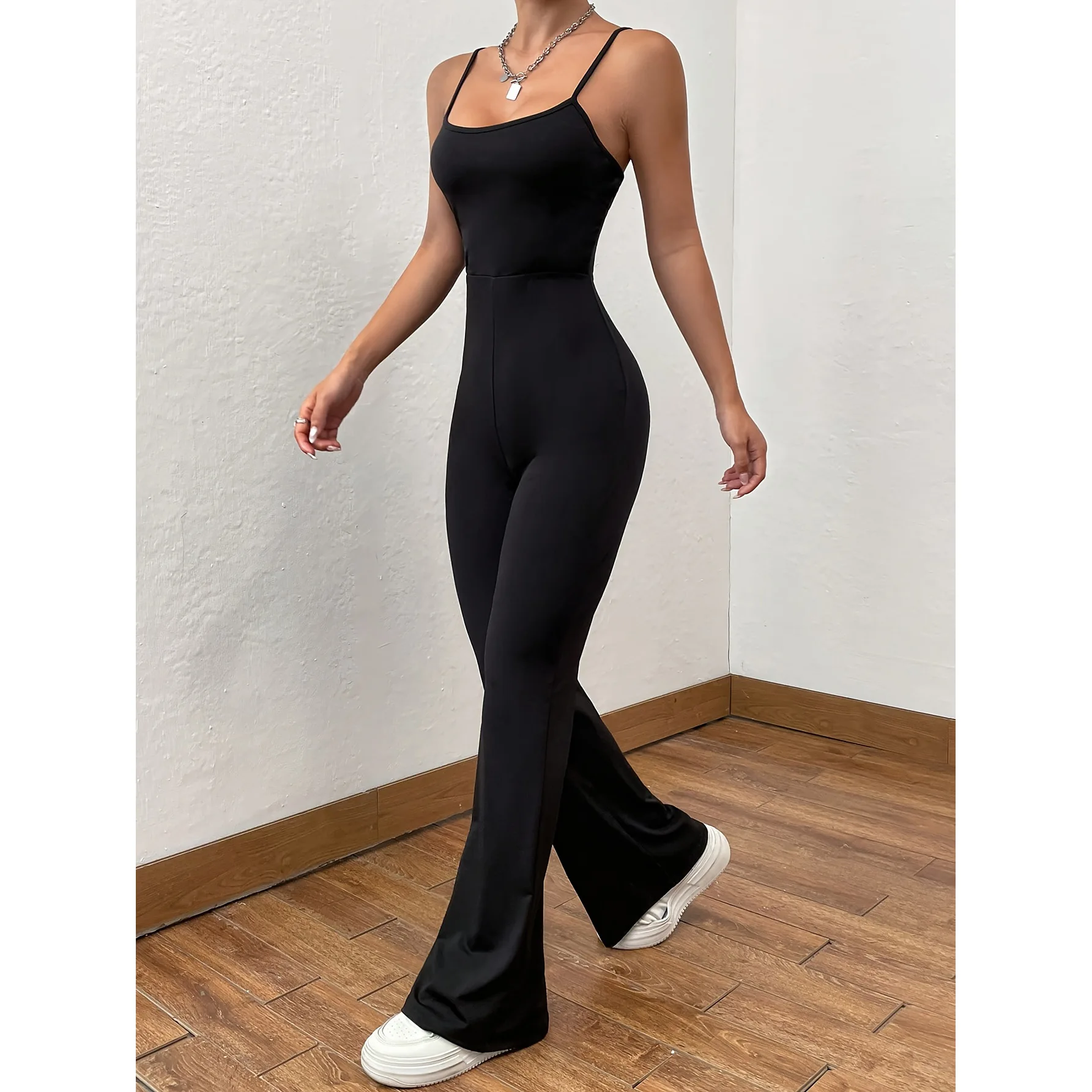 Women\'s Clothing Sexy Jumpsuits Jacket 2024 European and American Solid Color Sling Self -cultivation Rompers