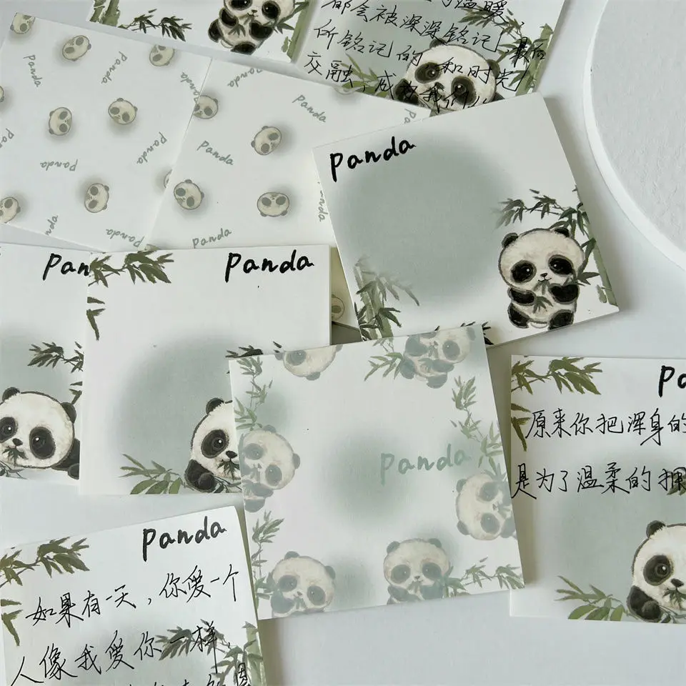 50 ورقة Kawaii الباندا ملاحظات حفلات مذكرة الوسادة للقيام قائمة مخطط ملصق المفكرة لطيف مكتب الديكور القرطاسية الكورية