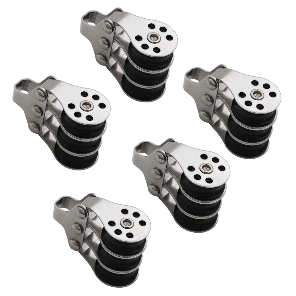 5-pieces-three-wheel-stainless-steel-marine-rope-pulley-metal-shell-pulley-plastic-mini-pulley-block-stringing-equipment