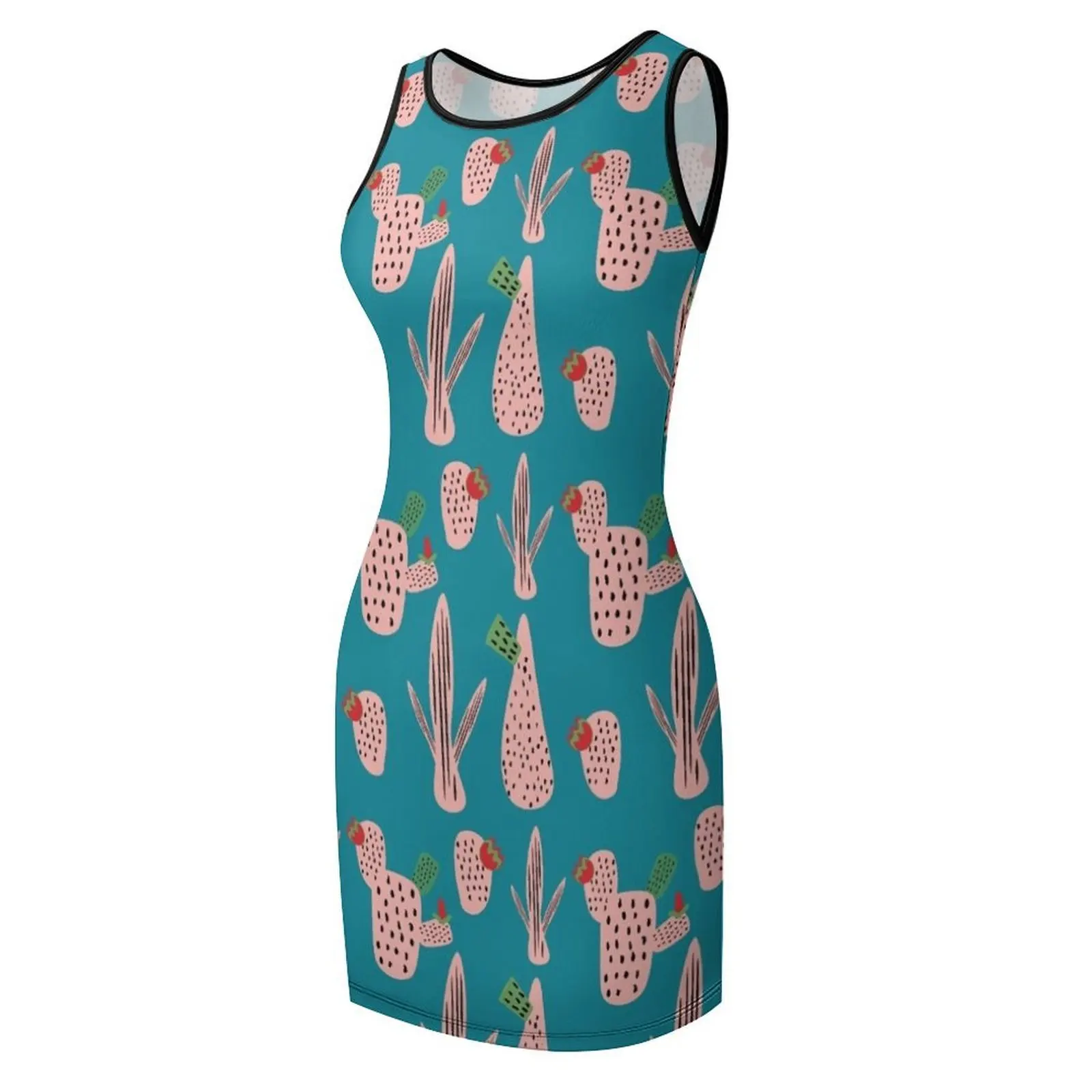 ชุดเดรสแขนกุดสีเขียวอมฟ้าสไตล์มิดเซ็นจูรี  ชุดเดรสหรูหราสำหรับสาวอวบ  ชุดเดรสออกงานกลางคืน  ชุดราตรี  เสื้อผ้าผู้หญิง